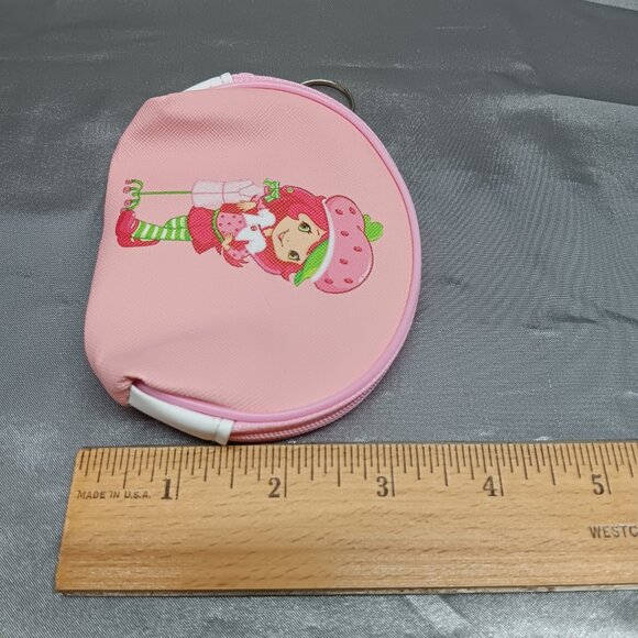 Strawberry Shortcake Pink Coin Purse Keyring Zipper Wallet 80s Classic Fandom - Picture 5 of 5